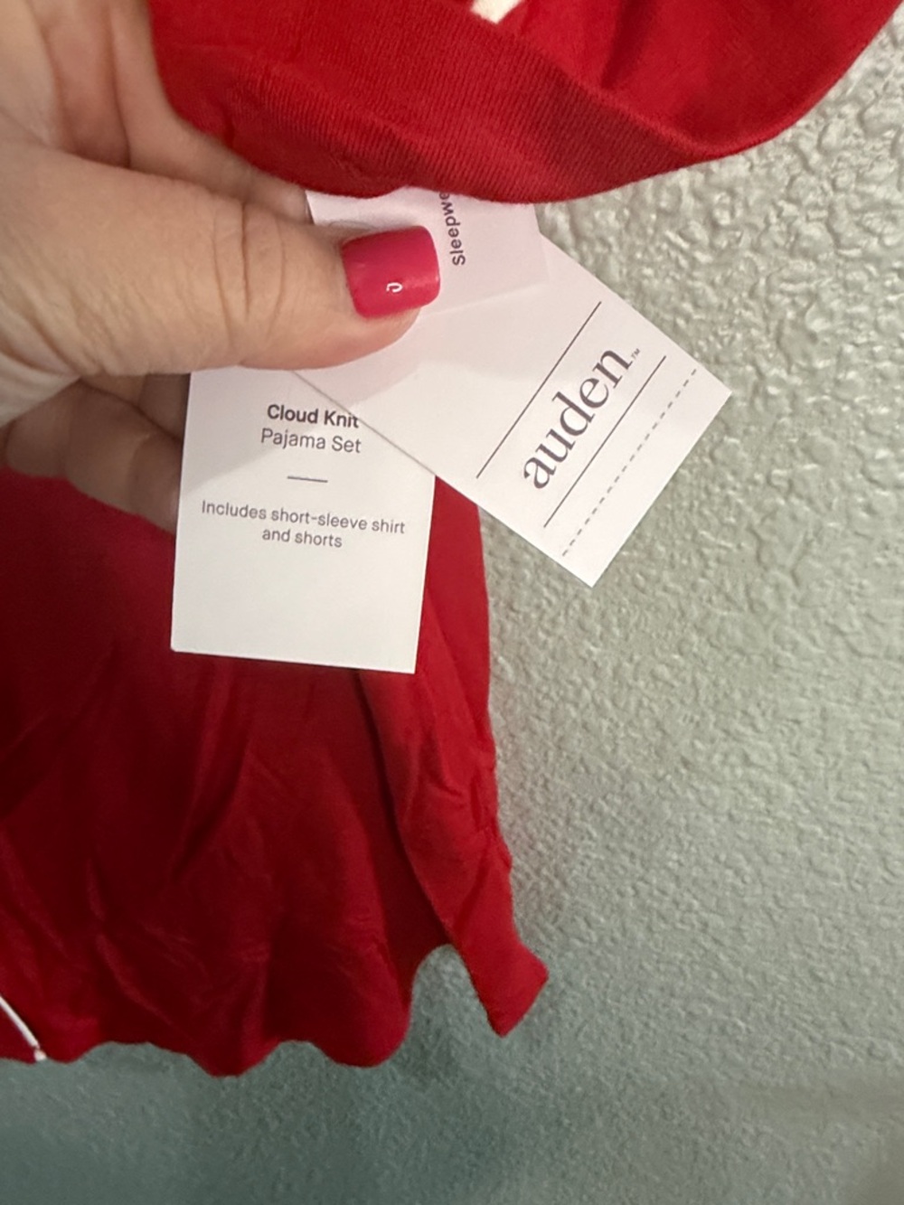 Auden Cloud knit Women’s Red Short-Sleeve short Pajama Set XXL - Picture 2 of 7